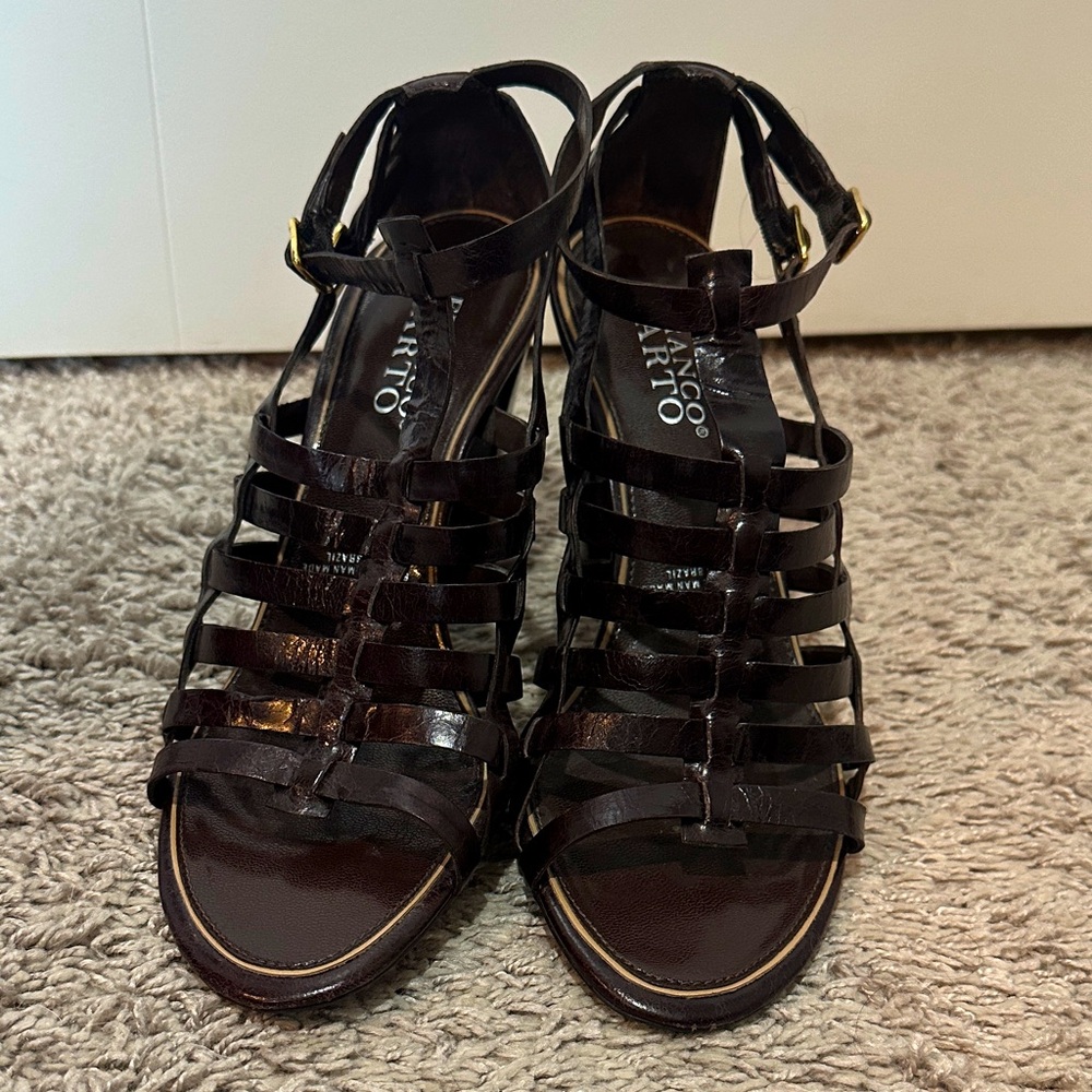 Franco Sarto Women's Dark Brown Strappy Sandals